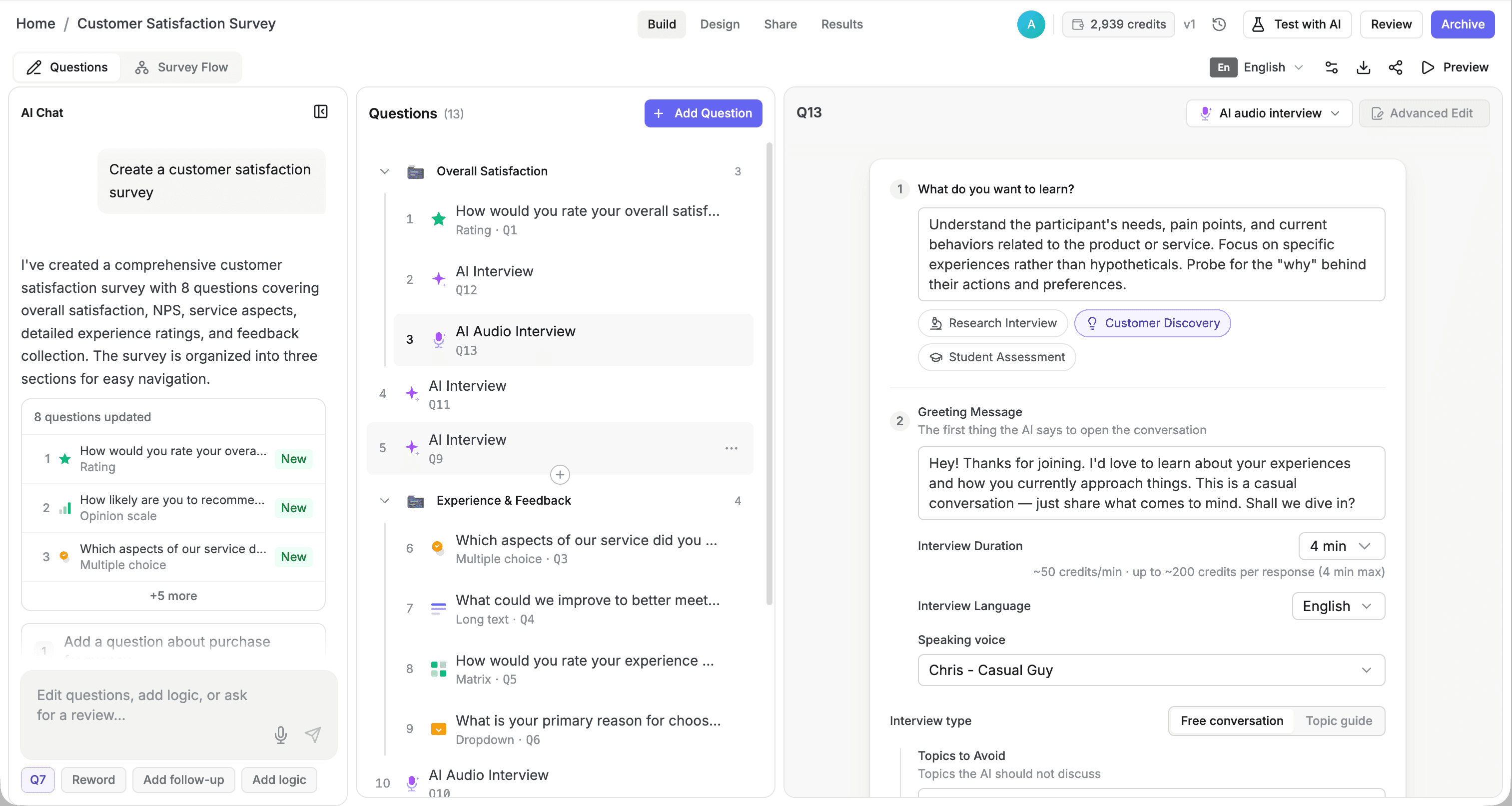 QuestionPunk study builder