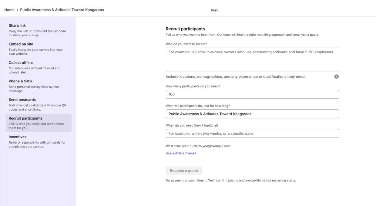 Recruit participants with QuestionPunk Panel and Prolific source choices