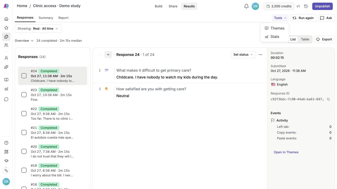Find the analysis workspaces