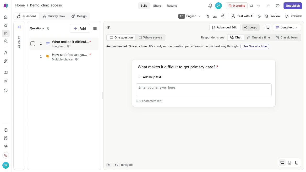 Prepare a test with AI personas